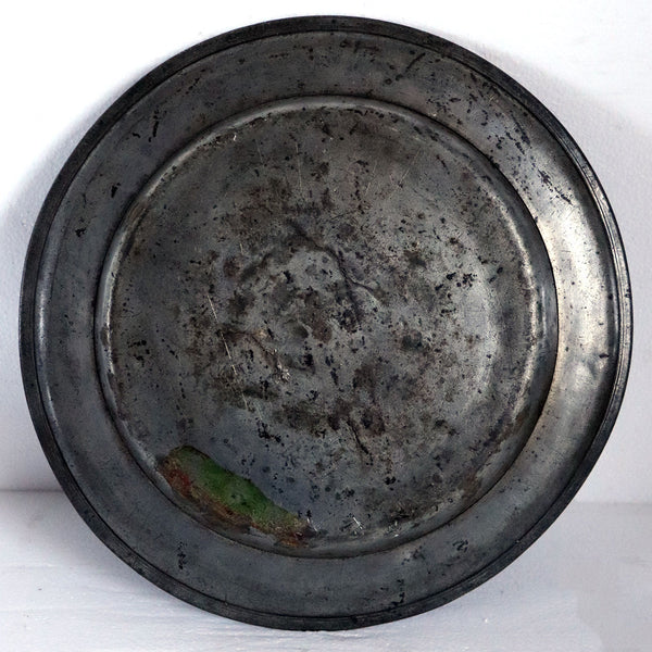 Lot 0479 | (2) Large European Pewter Incised Reeded Edge Plates