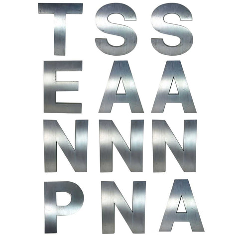 Lot 0146 | (12) Vintage American Spanjer Bros. Brushed Aluminum Letter Building Signs