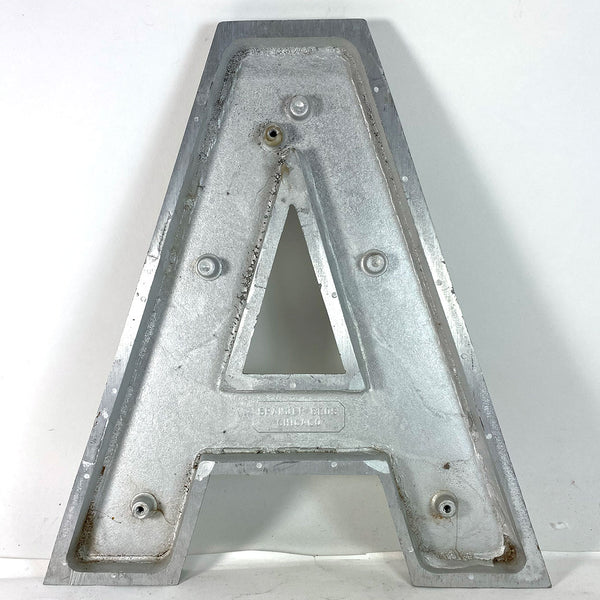 Lot 0146 | (12) Vintage American Spanjer Bros. Brushed Aluminum Letter Building Signs