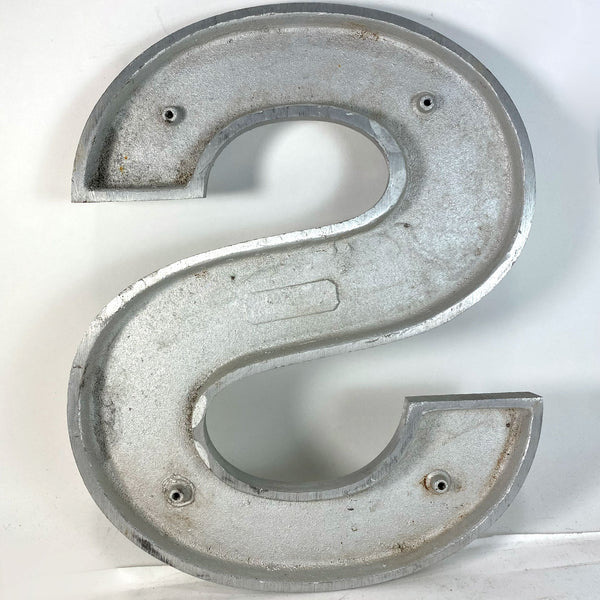 Lot 0146 | (12) Vintage American Spanjer Bros. Brushed Aluminum Letter Building Signs