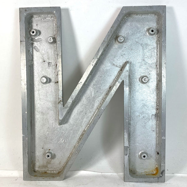 Lot 0146 | (12) Vintage American Spanjer Bros. Brushed Aluminum Letter Building Signs