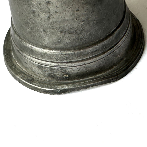 Small American Pewter Portable Whale Oil Finger Lamp