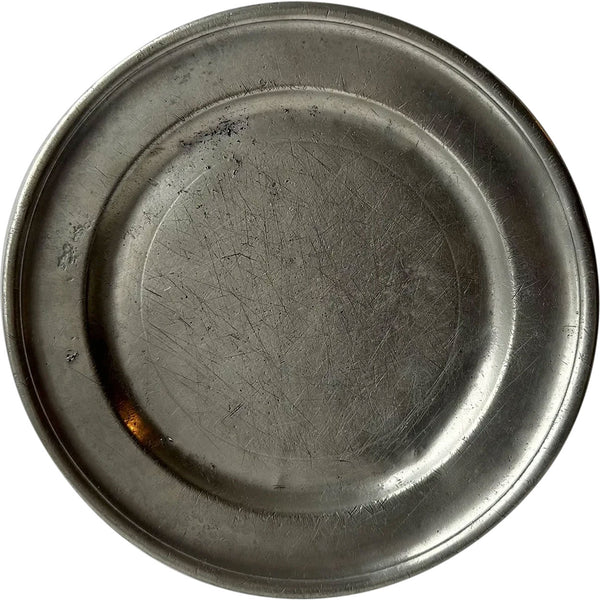 American Thomas Danforth II Middletown Connecticut Pewter Reeded Plate