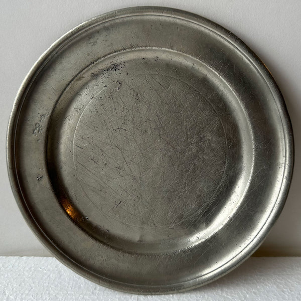 American Thomas Danforth II Middletown Connecticut Pewter Reeded Plate