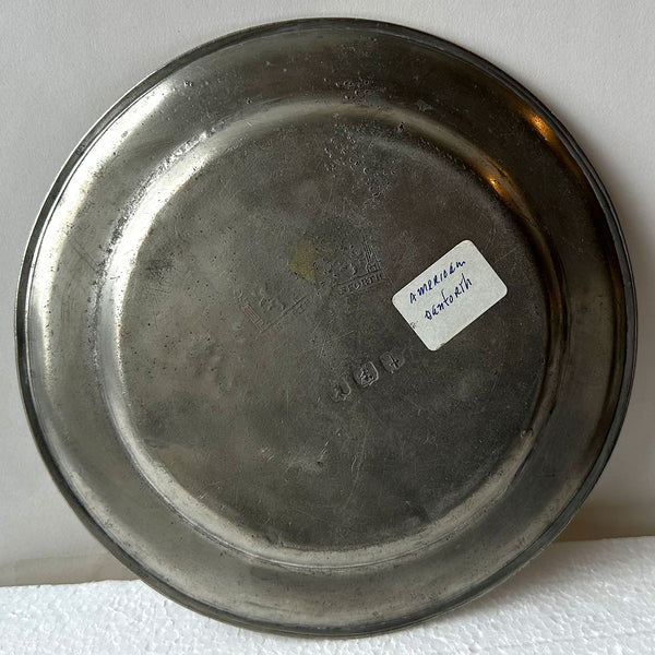 American Thomas Danforth II Middletown Connecticut Pewter Reeded Plate