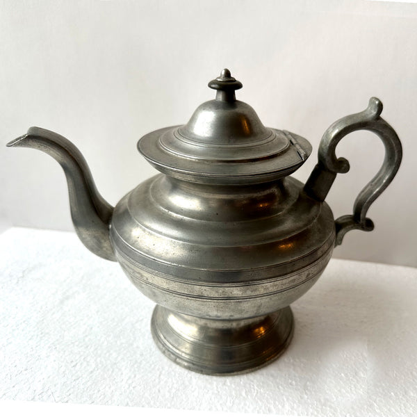 Scarce American Allen Porter Maine Pewter Teapot