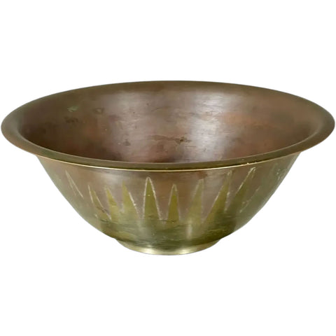 American Roycroft Arts & Crafts Brass and Copper Fruit Bowl
