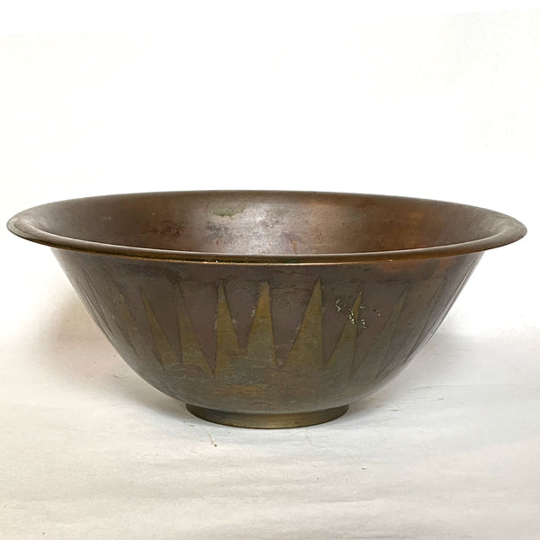 American Roycroft Arts & Crafts Brass and Copper Fruit Bowl