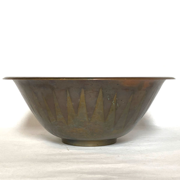 American Roycroft Arts & Crafts Brass and Copper Fruit Bowl