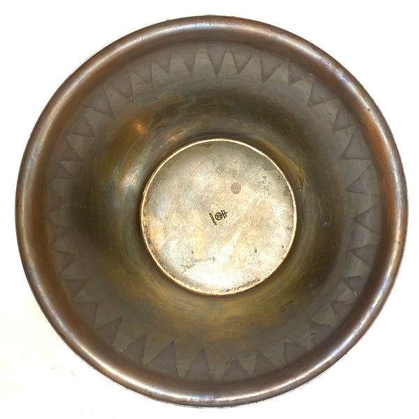 American Roycroft Arts & Crafts Brass and Copper Fruit Bowl