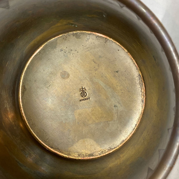 American Roycroft Arts & Crafts Brass and Copper Fruit Bowl