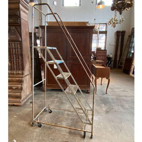 Lot 0323 | Vintage American Ballymore Co. Industrial Steel Rolling Ladder