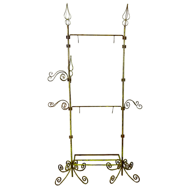 Lot 0348 | Vintage Italian Green Wrought Iron Adjustable Clothing Display Rack