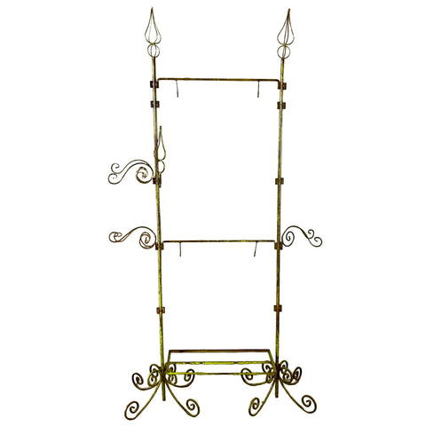 Lot 0348 | Vintage Italian Green Wrought Iron Adjustable Clothing Display Rack