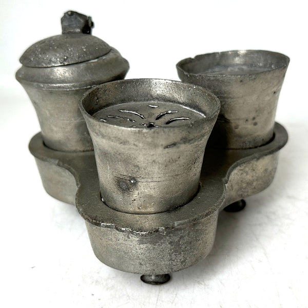 French Pewter Standish Inkwell