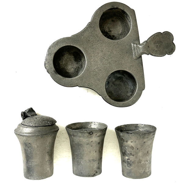 French Pewter Standish Inkwell