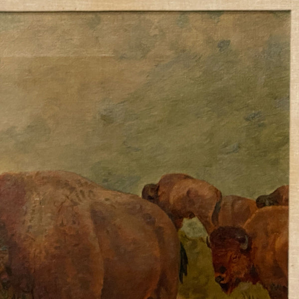 JOHN (JACK) DARE HOWLAND Oil on Canvas Painting, Buffalo Herd