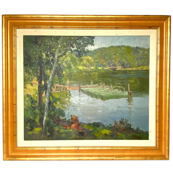 KARL C. BRANDNER Oil on Artist Board Painting, Indiana Summer