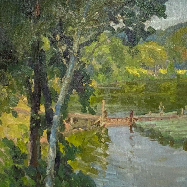 KARL C. BRANDNER Oil on Artist Board Painting, Indiana Summer