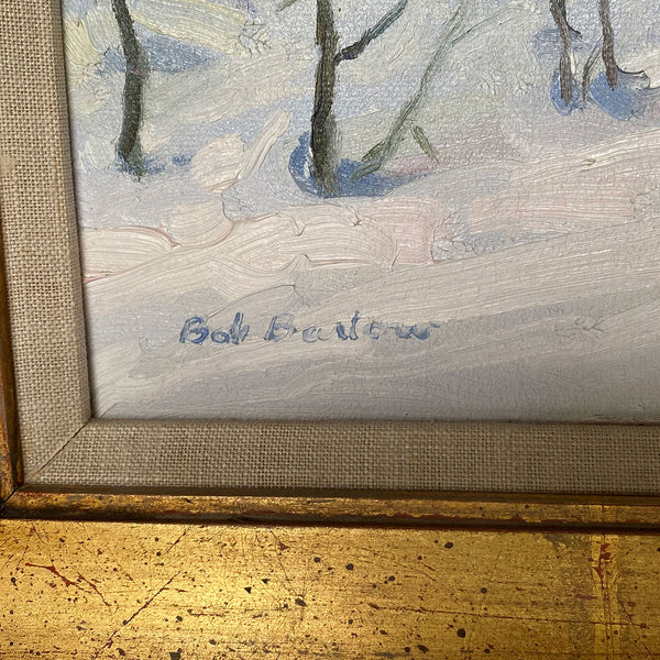 BOB BARLOW Oil on Artist Board Painting, Golf Course at Steamboat