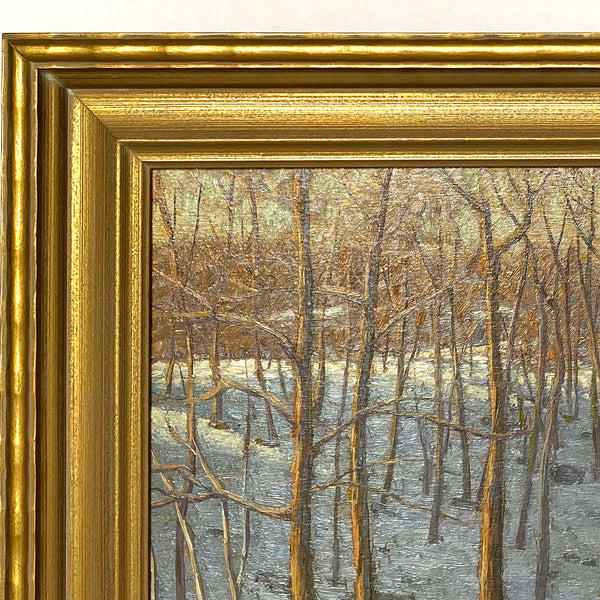 ANDREW T. SCHWARZ Oil on Artist Board Painting, Winter