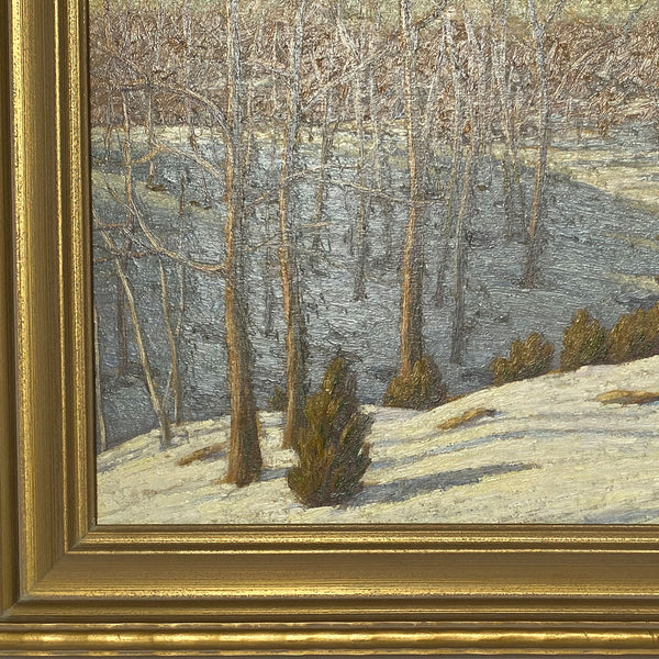 ANDREW T. SCHWARZ Oil on Artist Board Painting, Winter