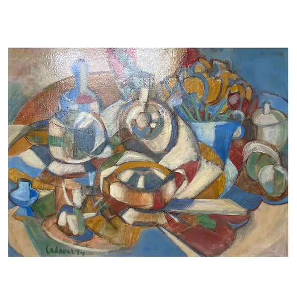 ANA MARIA CADAVAL Oil on Canvas Painting, Abstract Still Life