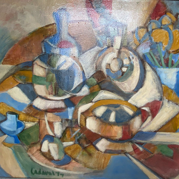 ANA MARIA CADAVAL Oil on Canvas Painting, Abstract Still Life