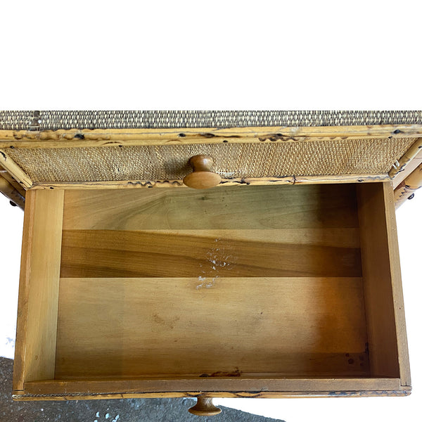 English Aesthetic Movement Bamboo Two-Drawer Side Table