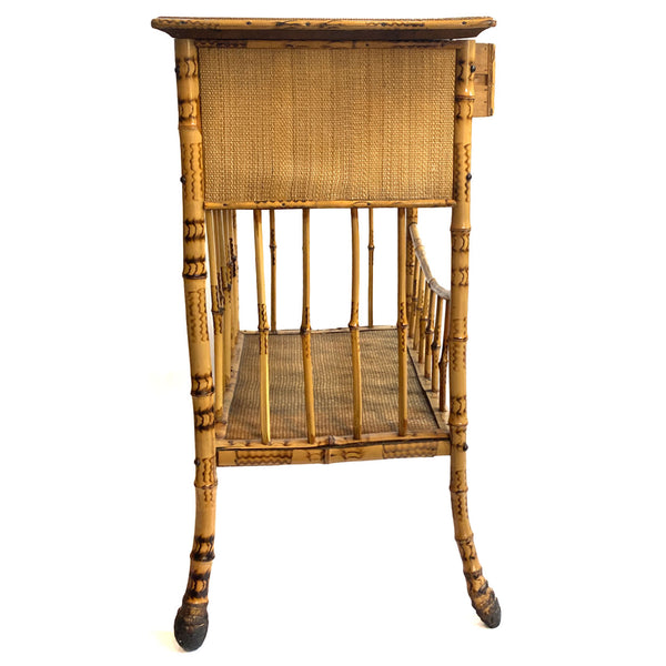 English Aesthetic Movement Bamboo Two-Drawer Side Table