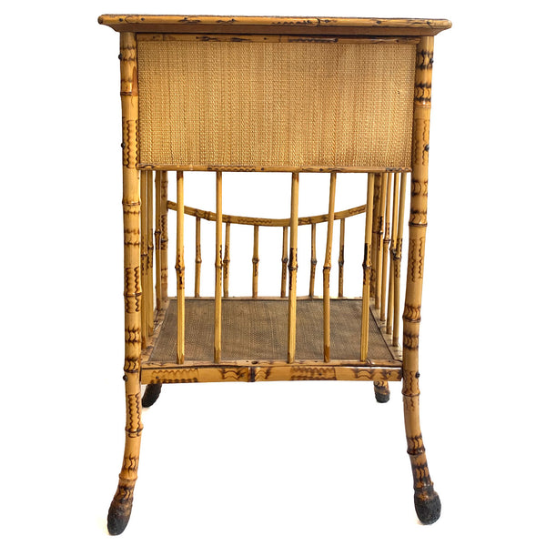 English Aesthetic Movement Bamboo Two-Drawer Side Table
