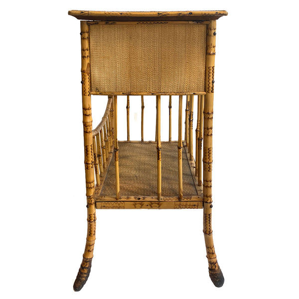 English Aesthetic Movement Bamboo Two-Drawer Side Table