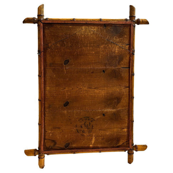French Aesthetic Movement Faux Bamboo Rectangular Wall Mirror