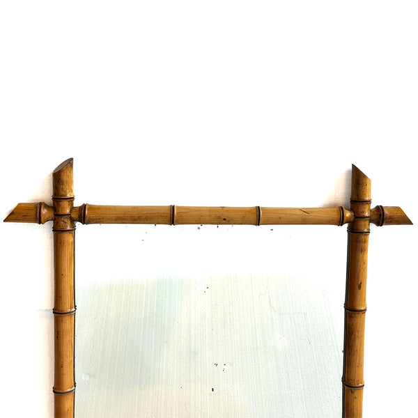 French Aesthetic Movement Faux Bamboo Rectangular Wall Mirror