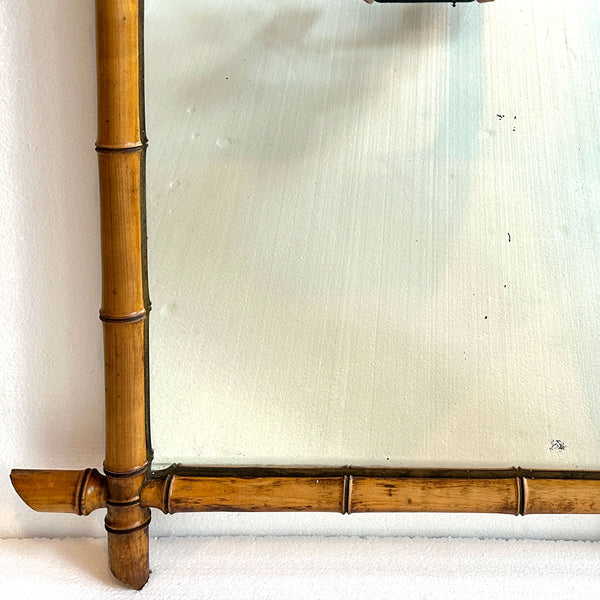 French Aesthetic Movement Faux Bamboo Rectangular Wall Mirror