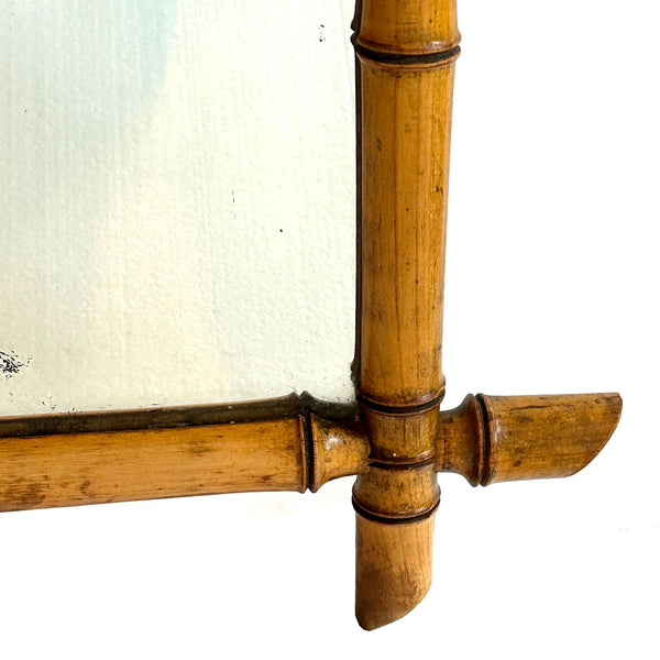 French Aesthetic Movement Faux Bamboo Rectangular Wall Mirror