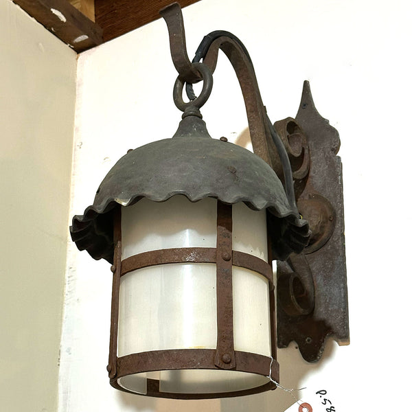 American Lafayette Hughes Mansion Exterior Wrought Iron One-Light Lantern Sconce