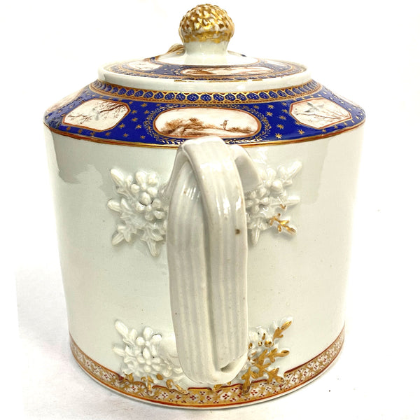 Chinese Export Canton Porcelain Armorial Teapot