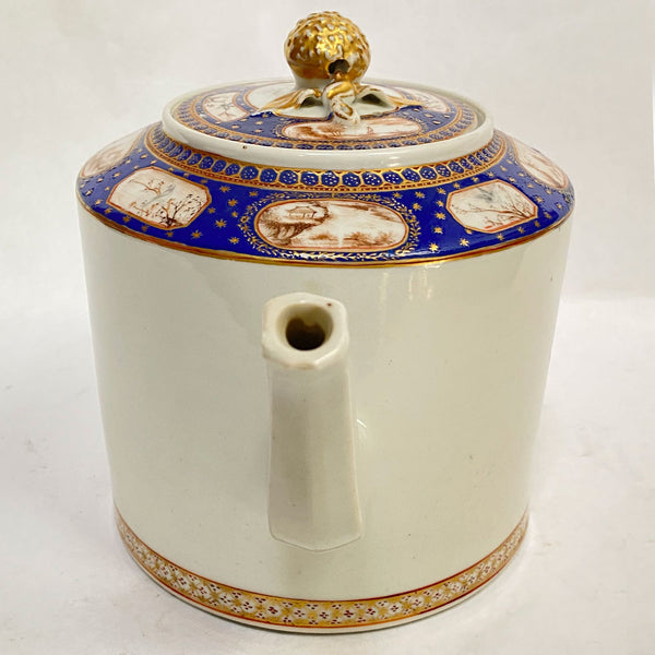 Chinese Export Canton Porcelain Armorial Teapot