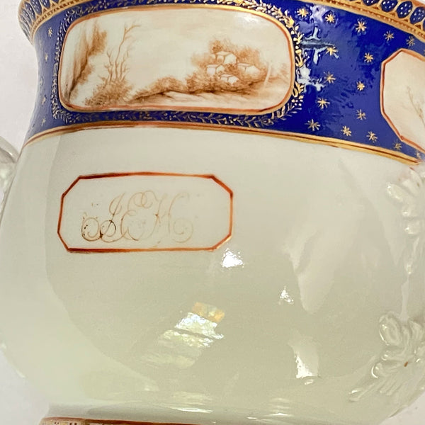 Chinese Export East Indian Company Porcelain Two-Handle Covered Sugar Pot
