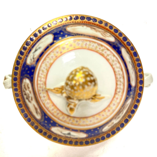 Chinese Export East Indian Company Porcelain Two-Handle Covered Sugar Pot