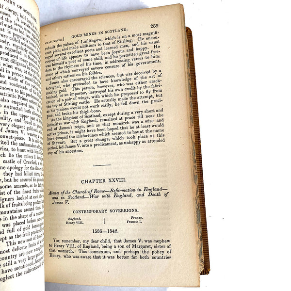 Leather Books, History of Scotland by Sir Walter Scott, Volume I-II plus R. Southey (3)