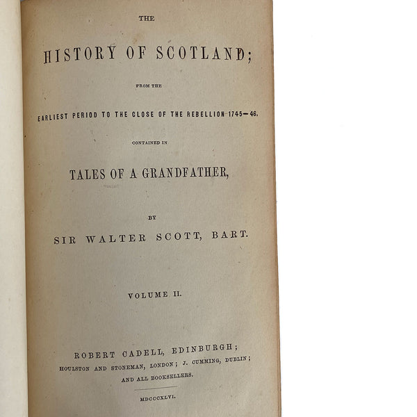 Leather Books, History of Scotland by Sir Walter Scott, Volume I-II plus R. Southey (3)