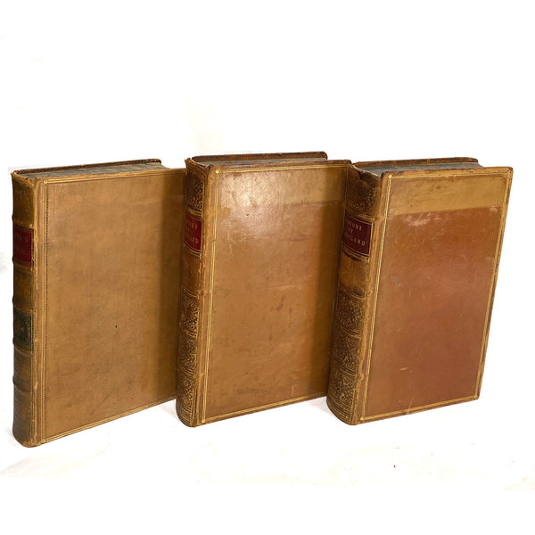 Leather Books, History of Scotland by Sir Walter Scott, Volume I-II plus R. Southey (3)