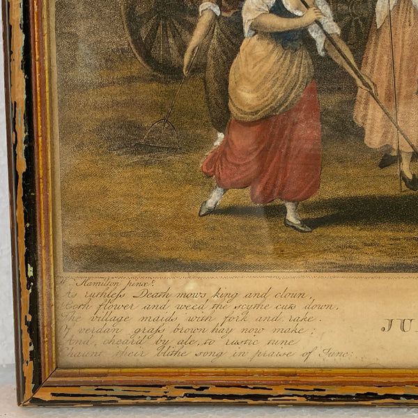 Four FRANCESCO BARTOLOZZI Color Stipple Engravings, Months, after William Hamilton