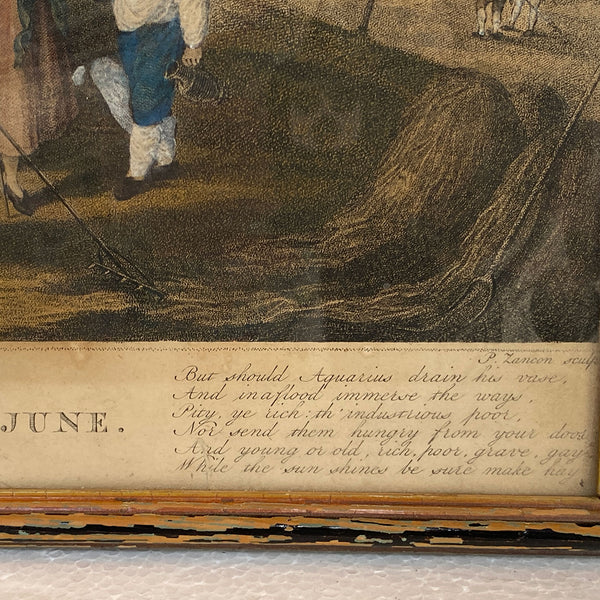 Four FRANCESCO BARTOLOZZI Color Stipple Engravings, Months, after William Hamilton