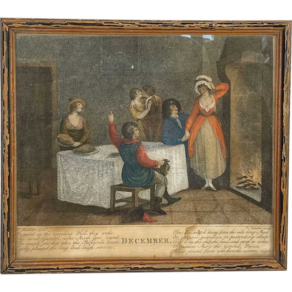 Four FRANCESCO BARTOLOZZI Color Stipple Engravings, Months, after William Hamilton