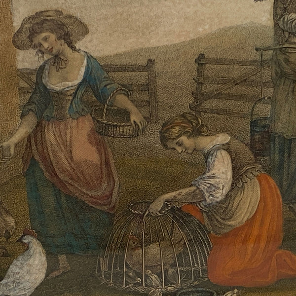 Four FRANCESCO BARTOLOZZI Color Stipple Engravings, Months, after William Hamilton