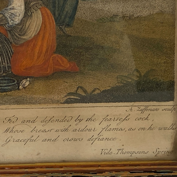 Four FRANCESCO BARTOLOZZI Color Stipple Engravings, Months, after William Hamilton