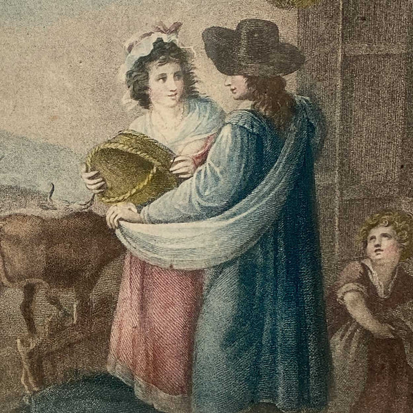 Pair FRANCESCO BARTOLOZZI Engravings, The Months: April, February after W. O. Hamilton